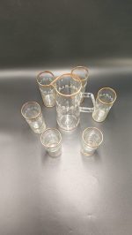 Karanfil desenli meşrubat bardağı ve sürahisi - Görsel 5