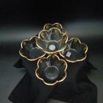 Altın Yaldızlı ve El Boyaması Emaye Dekorlu 5'li Çerezlik