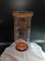 Tarçın renkli büyük nar desenli vazo - Görsel 5