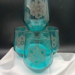 Platin mavi 4'lü bardak