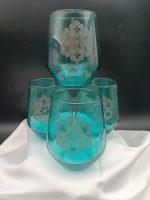 Platin mavi 4'lü bardak