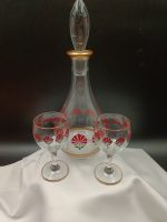 Karanfil desenli şarap takımı - Görsel 3